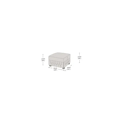 Knightsbridge Footstool Rural Charcoal Antique Studs - In Stock from Sofas by Saxon UK