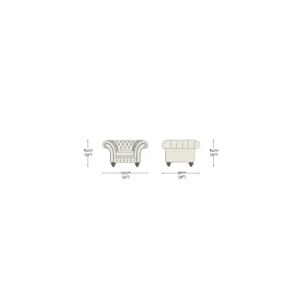 Grosvenor Chair Distressed Fawn Antique Studs - In Stock from Sofas by Saxon UK
