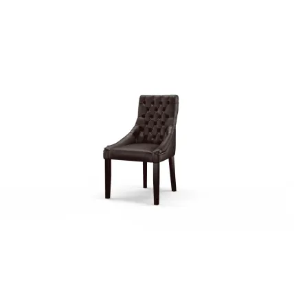 Finchley Chair Antique Brown Natural Finish Antique Studs - In Stock from Sofas by Saxon UK