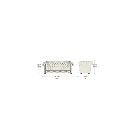 Belgravia 3 Seater Sofa Vogue Brilliant White Renaissance Studs - In Stock from Sofas by Saxon UK