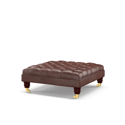 Finsbury Footstool in Heritage Dark Brown (Black Legs)