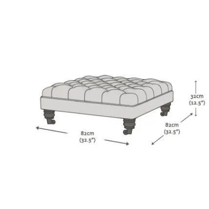Finsbury Footstool in Heritage Dark Brown (Black Legs)