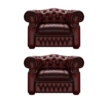 Sandringham Chairs Antique Red Antique Studs