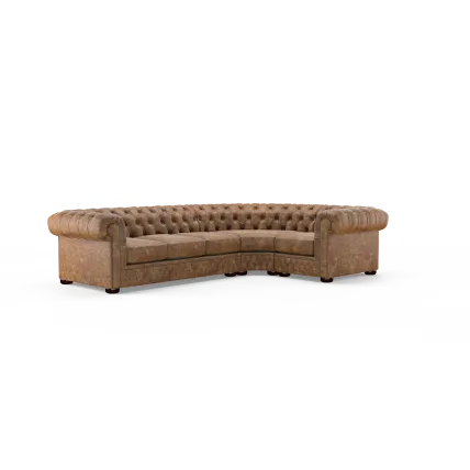 Chesterfield 3 x 1 Corner Unit Rustic Millstone Antique Studs