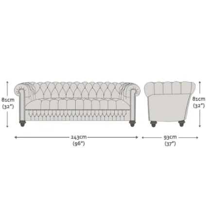 Clarendon 4 Seater Industrial Brown Antique Studs