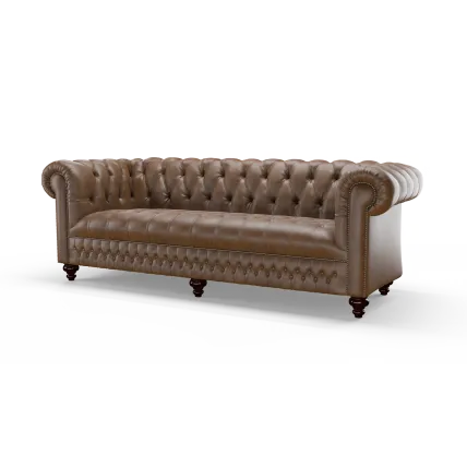 Clarendon 4 Seater Industrial Brown Antique Studs